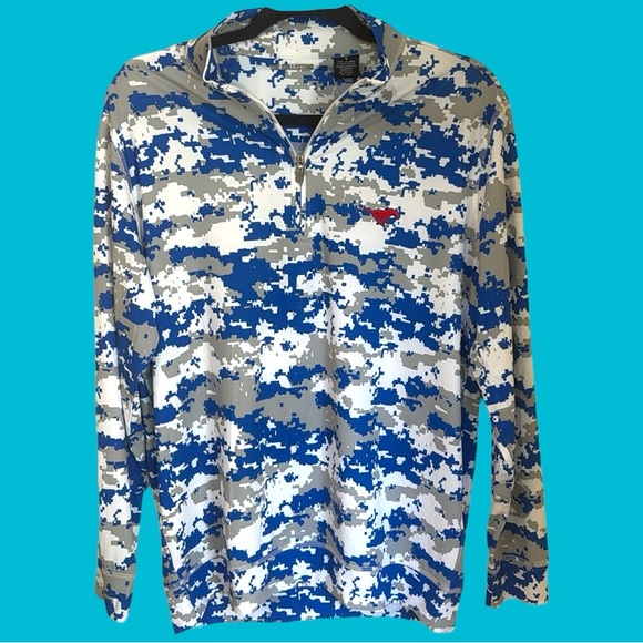 The Collection Tops - NWT‎ SMU Size SMALL HALF ZIP PULLOVER NAUTICAL CAM BLUE WHITE